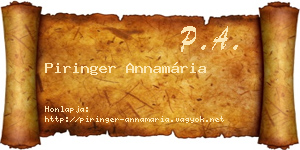 Piringer Annamária névjegykártya